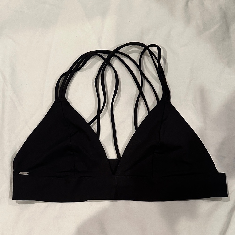 Victoria’s Secret pink | triangle black strappy bralette size Large